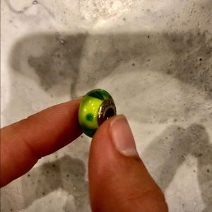 Pandora Jewelry - Authentic pandora “green w/ blue dots glass” bead Pandora Jewelry - Authentic pandora “green w/ blue dots glass” bead